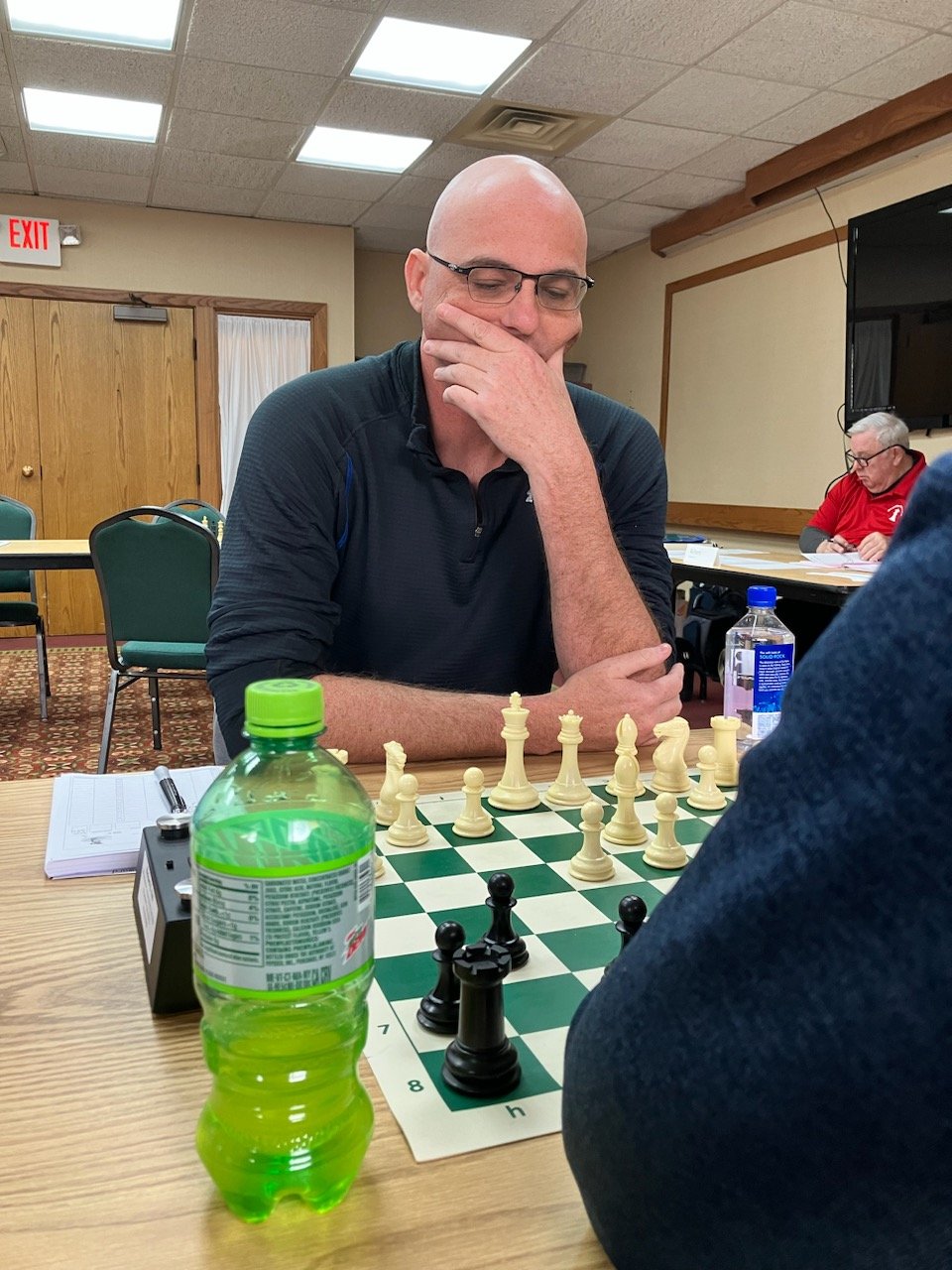 Howard R Dixon focused during a chess game